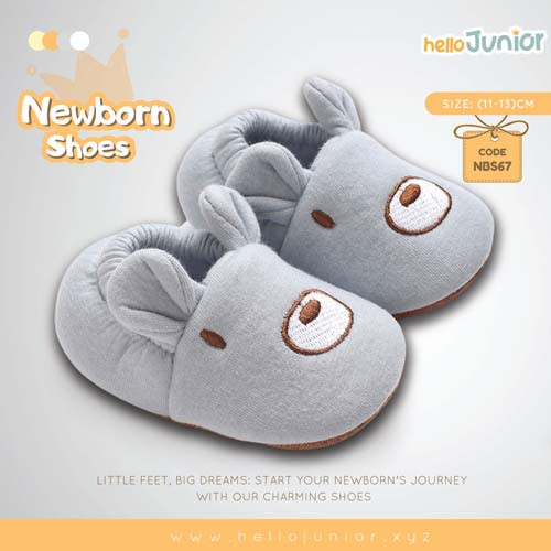 Hello Junior baby shoes for newborn to 18 month, made with cotton and rubber sole