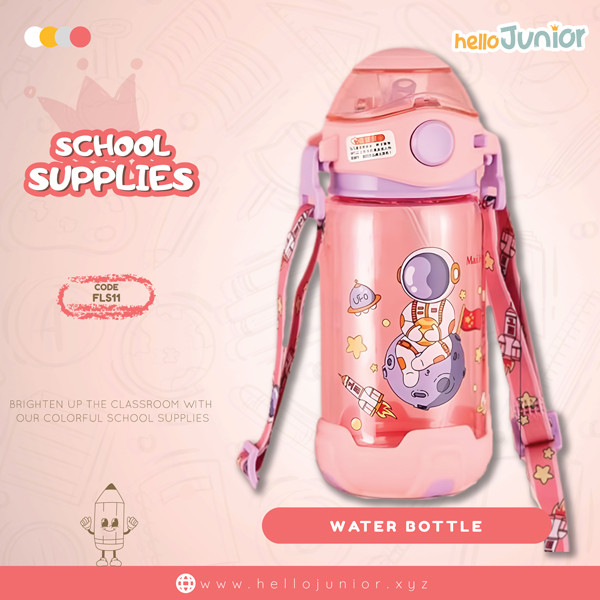 Water bottle for kids 570ml , Pink Astronaut