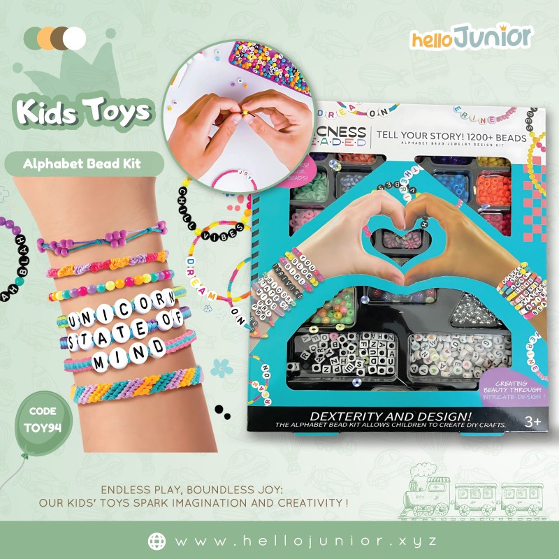 Hello Junior Alphabet Bead Kit,  Designed for children of all ages.