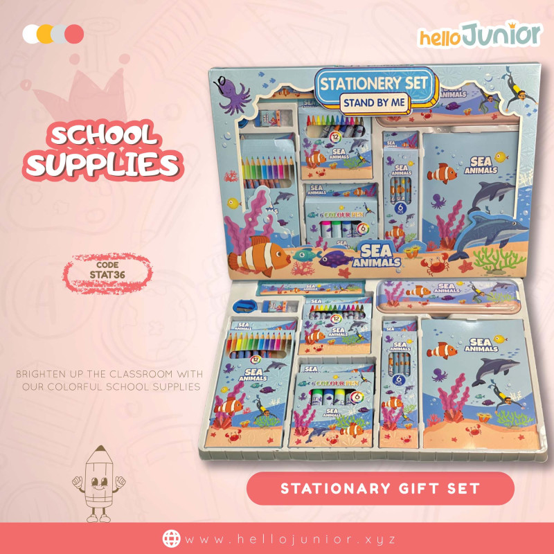 Stationery gift set for students / Kids, Multicolor Sea Animals