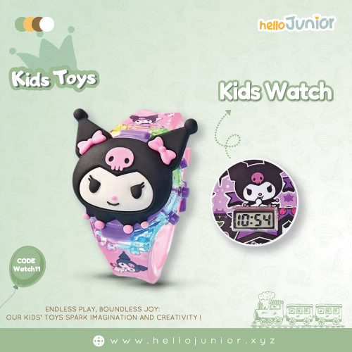 Kuromi Kids Digital Wristwatch – Durable Silicone Strap for Boys & Girls (Ages 3-10)