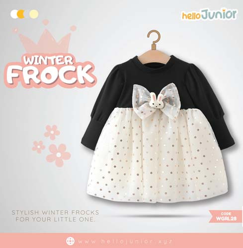 Hello Junior Winter Girls Frock for 06 Months to 05 Years