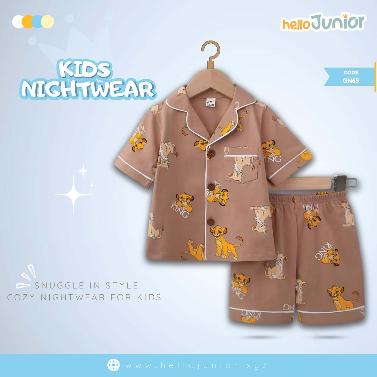 Hello Junior Kids Night wear / PJ Set / Night Dress (6 Months to 11 Years)