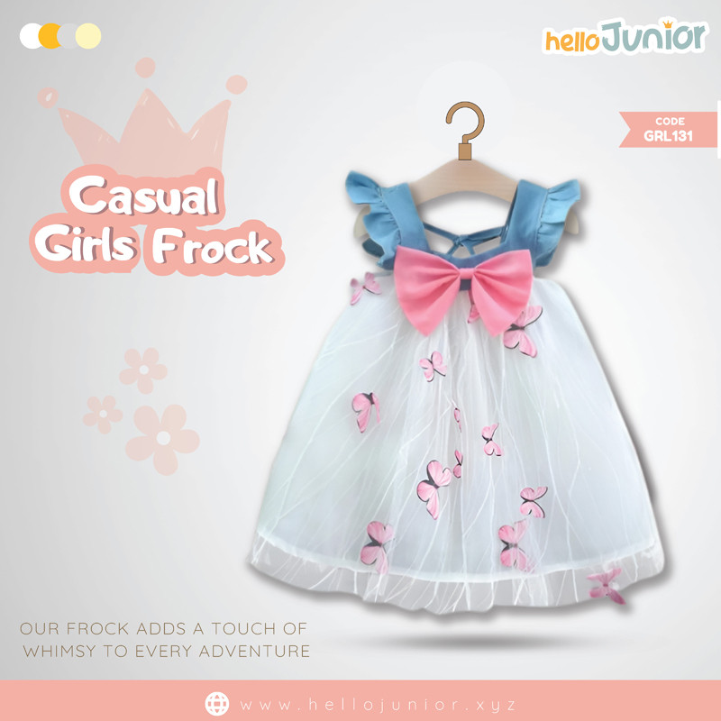 Hello Junior Casual Girls Frock (6 Months to 03 Years)