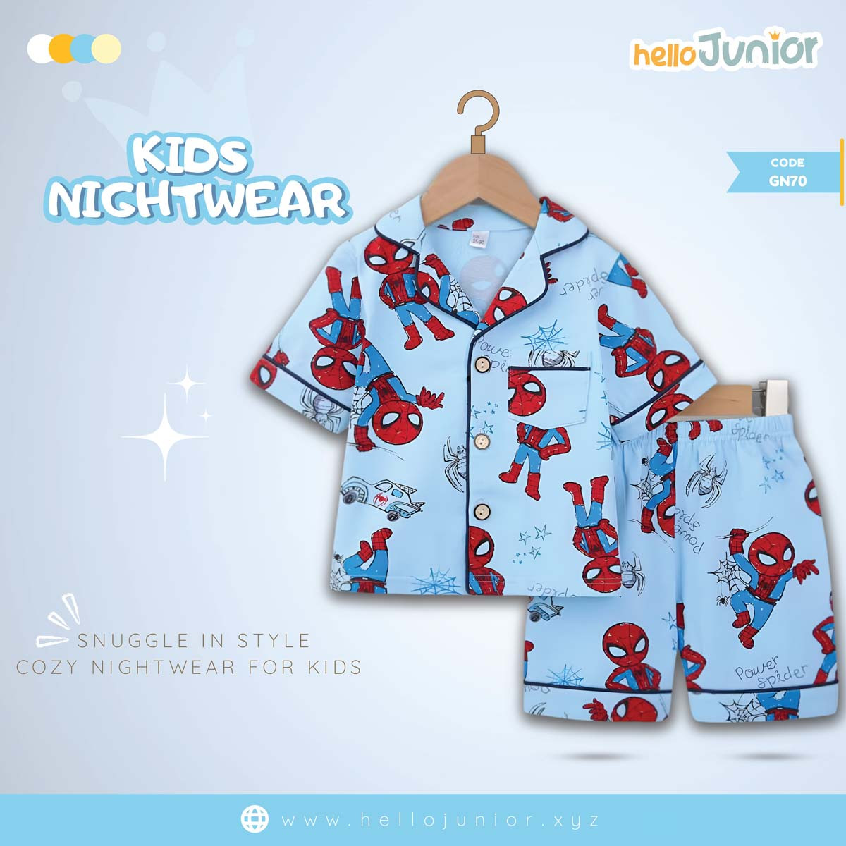 Hello Junior Kids Nightwear / PJ Set / Night Dress (6 Months to 11 Years)