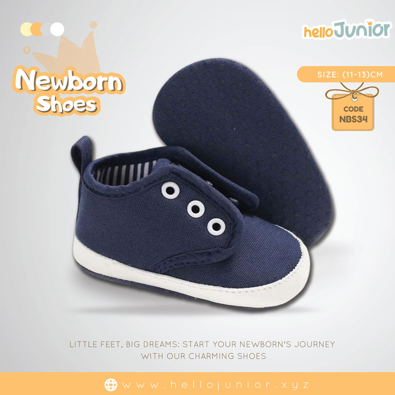 Hello Junior baby shoes for newborn to 18 month, made with cotton and rubber sole