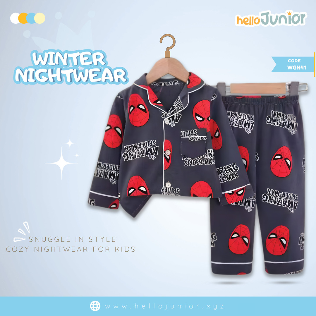 Hello Junior Kids Winter Nightwear / PJ Set / Night Dress (6 Months to 11 Years)