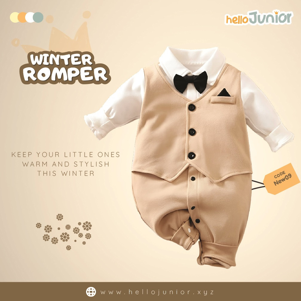 Hello Junior Kids Winter Romper, Newborn baby dress 0 month to 09 month