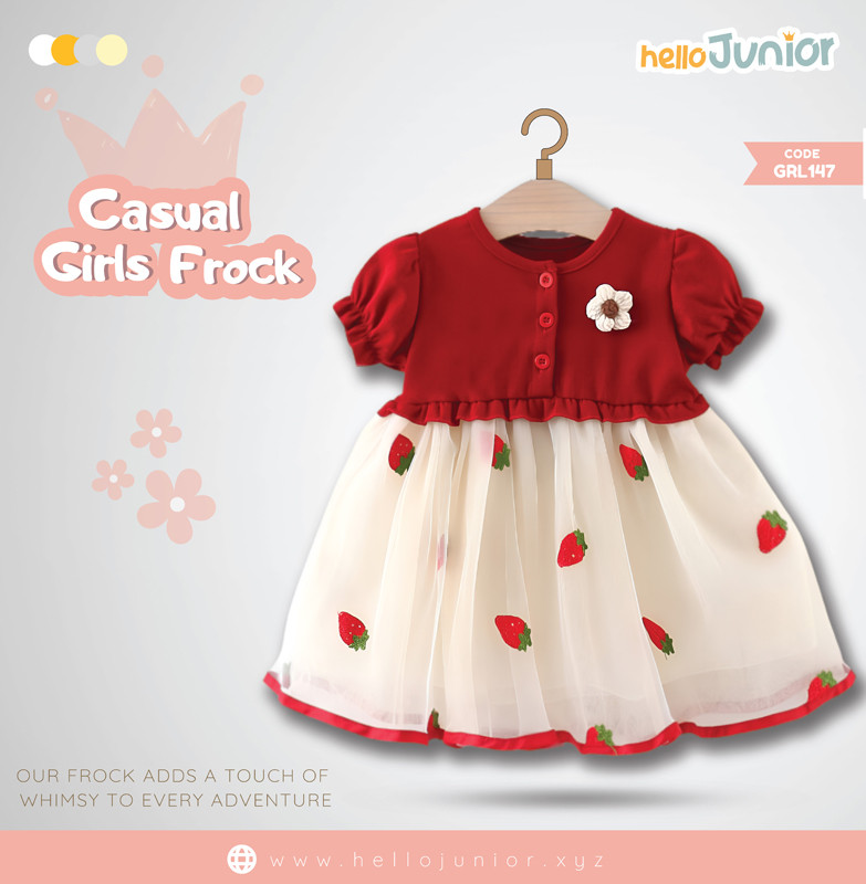 Hello Junior Casual Girls Frock (6 Months to 03 Years)