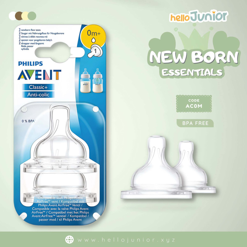 Philips Avent Classic Teats for 0m+, 2pcs Set