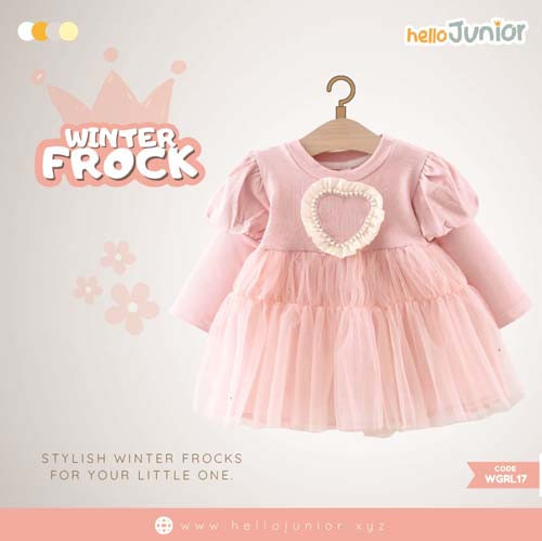 Hello Junior Winter Girls Frock for 06 Months to 05 Years