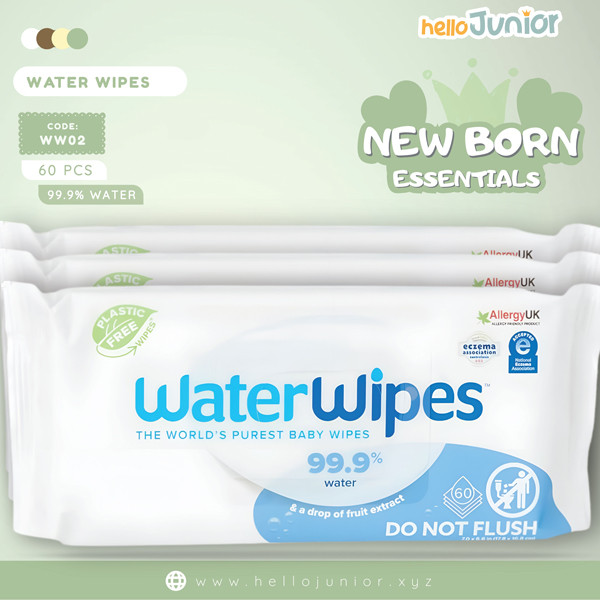 AllergyUK Waterwipes , 99.9 % Water , 60 pcs