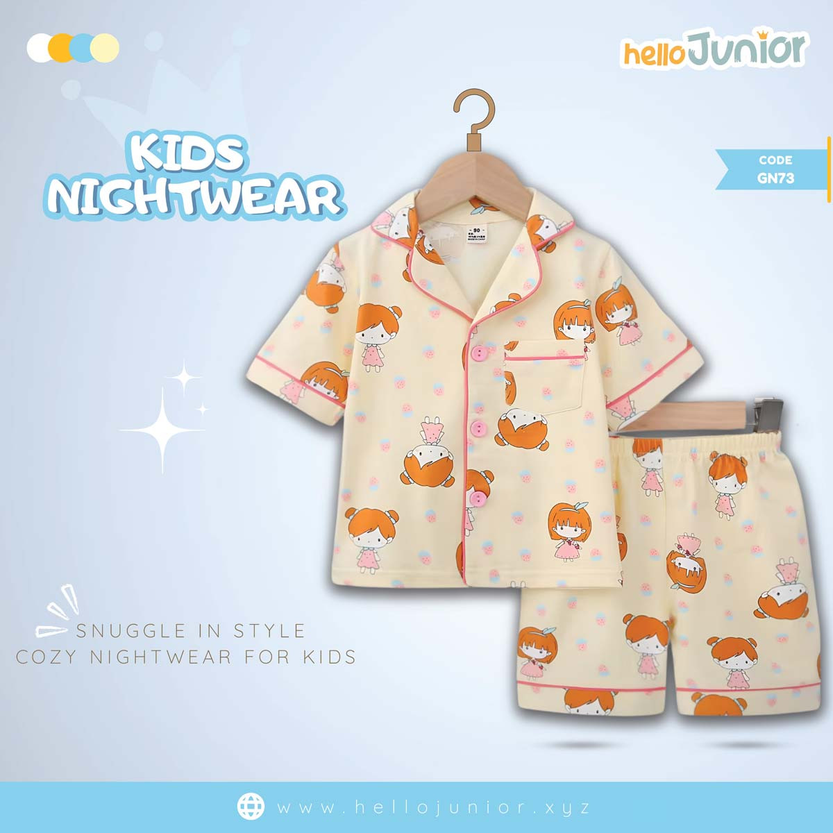 Hello Junior Kids Nightwear / PJ Set / Night Dress (6 Months to 11 Years)