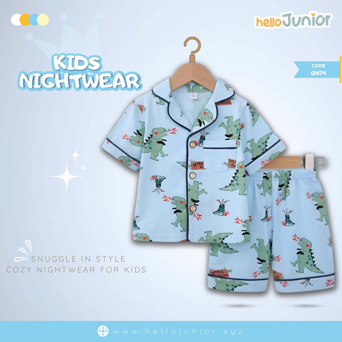 Hello Junior Kids Nightwear / PJ Set / Night Dress (6 Months to 11 Years)