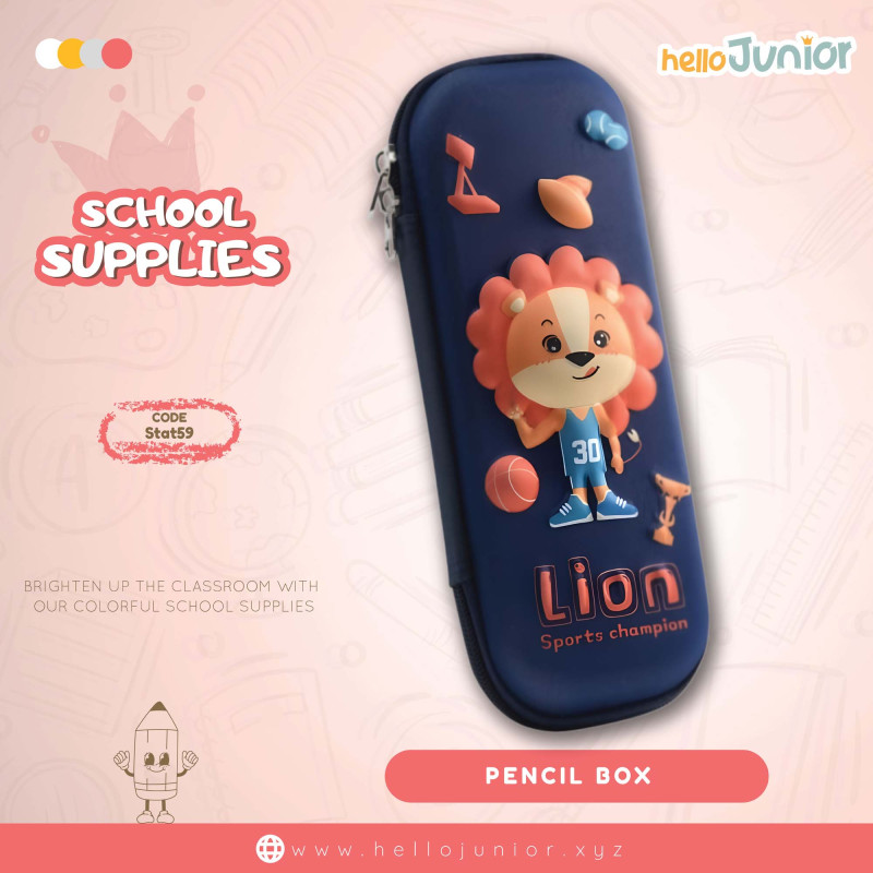 Stationery Pencil Box for students / Kids, Multicolor Lion