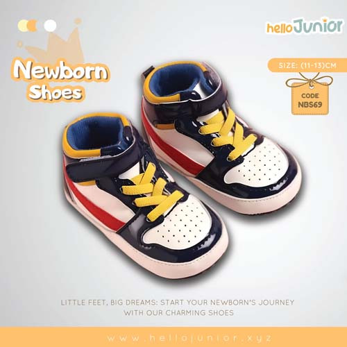 Hello Junior baby shoes for newborn to 18 month, made with cotton and rubber sole