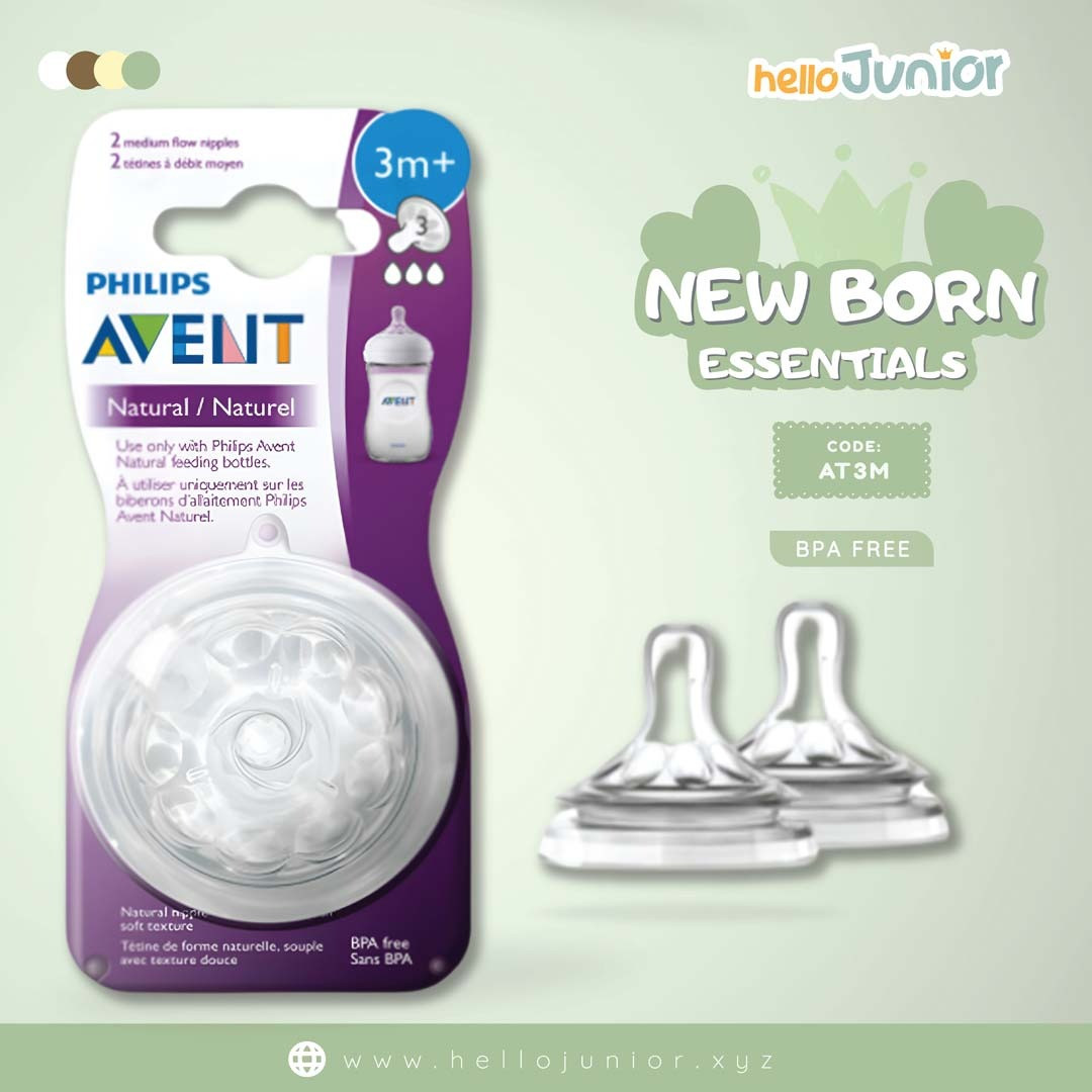 Philips Avent Natural Nipples for 3M+ | 2pcs Set