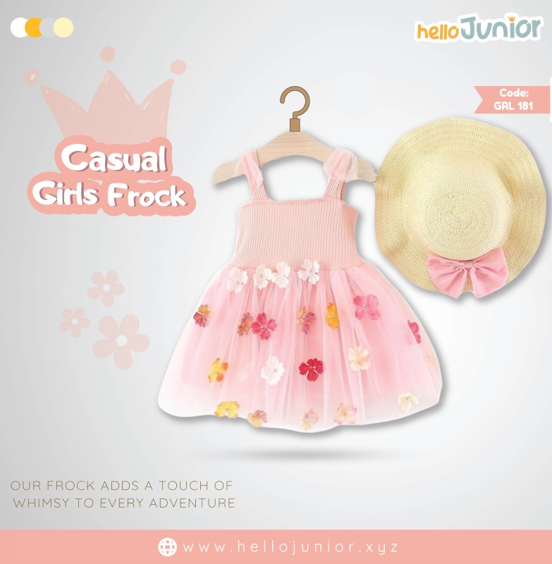 Hello Junior Casual Girls Frock (6 Months to 03 Years)