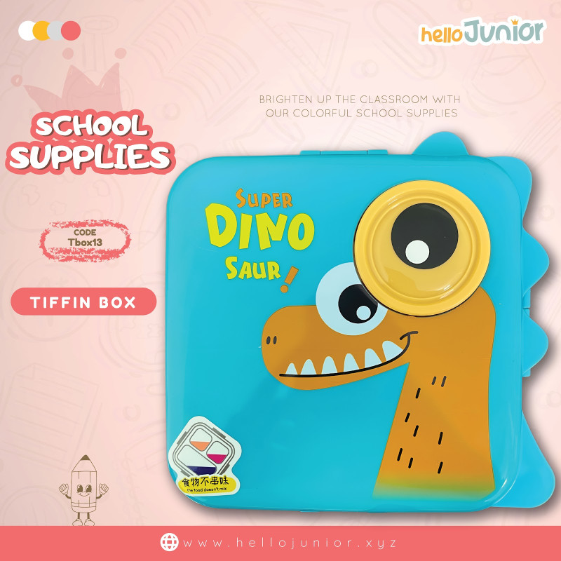 Hello Junior Kids Tiffin Box – Blue Dino