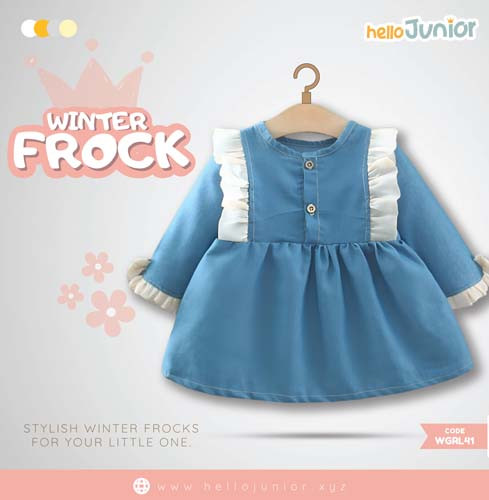 Hello Junior Winter Girls Frock for 06 Months to 05 Years