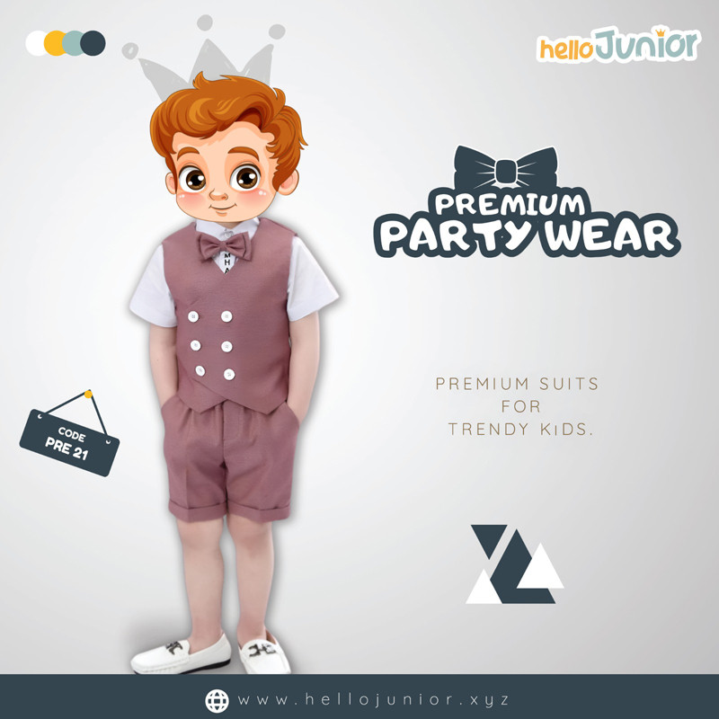 Hello Junior Premium Kids Party Wear, Premium Baby Suit, Kids Party Dress for 06 month to 08 years