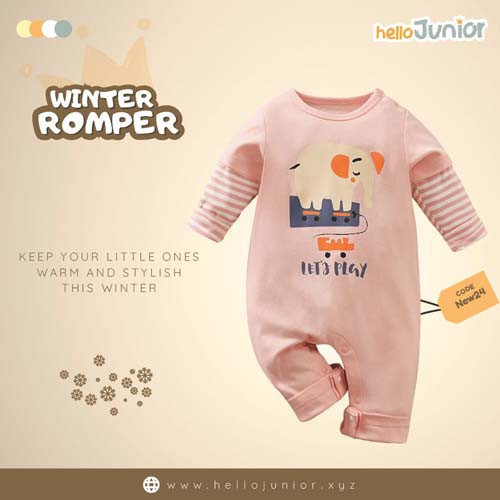 Hello Junior Kids Winter Romper, Newborn baby dress 0 month to 09 month