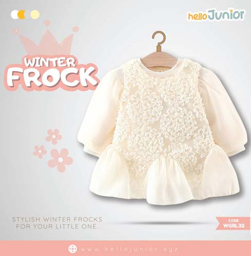 Hello Junior Winter Girls Frock for 06 Months to 05 Years