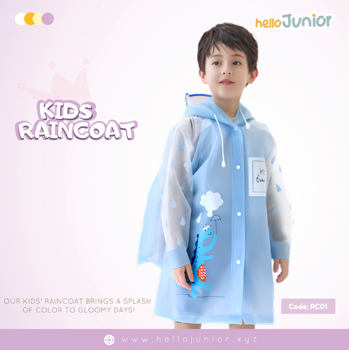 Hello Junior Kids Raincoat for 03-11 years , Multicolor