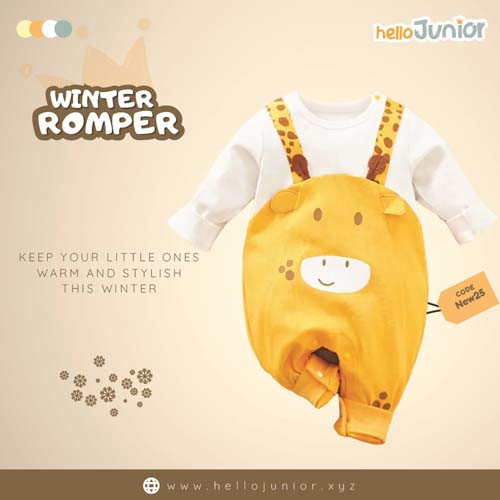 Hello Junior Kids Winter Romper, Newborn baby dress 0 month to 09 month