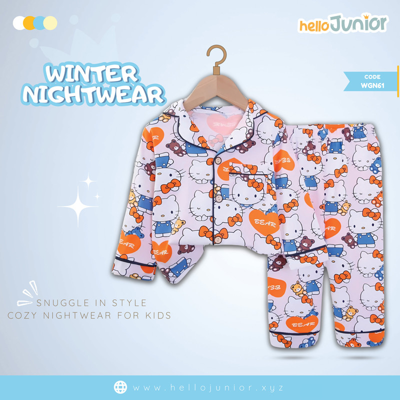 Hello Junior Kids Winter Nightwear / PJ Set / Night Dress (6 Months to 11 Years)