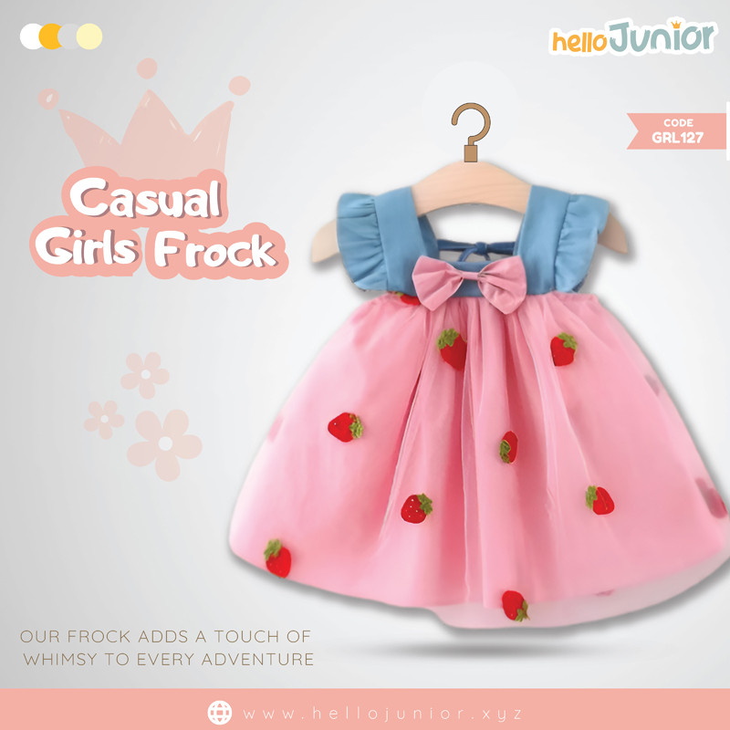 Hello Junior Casual Girls Frock (6 Months to 03 Years)