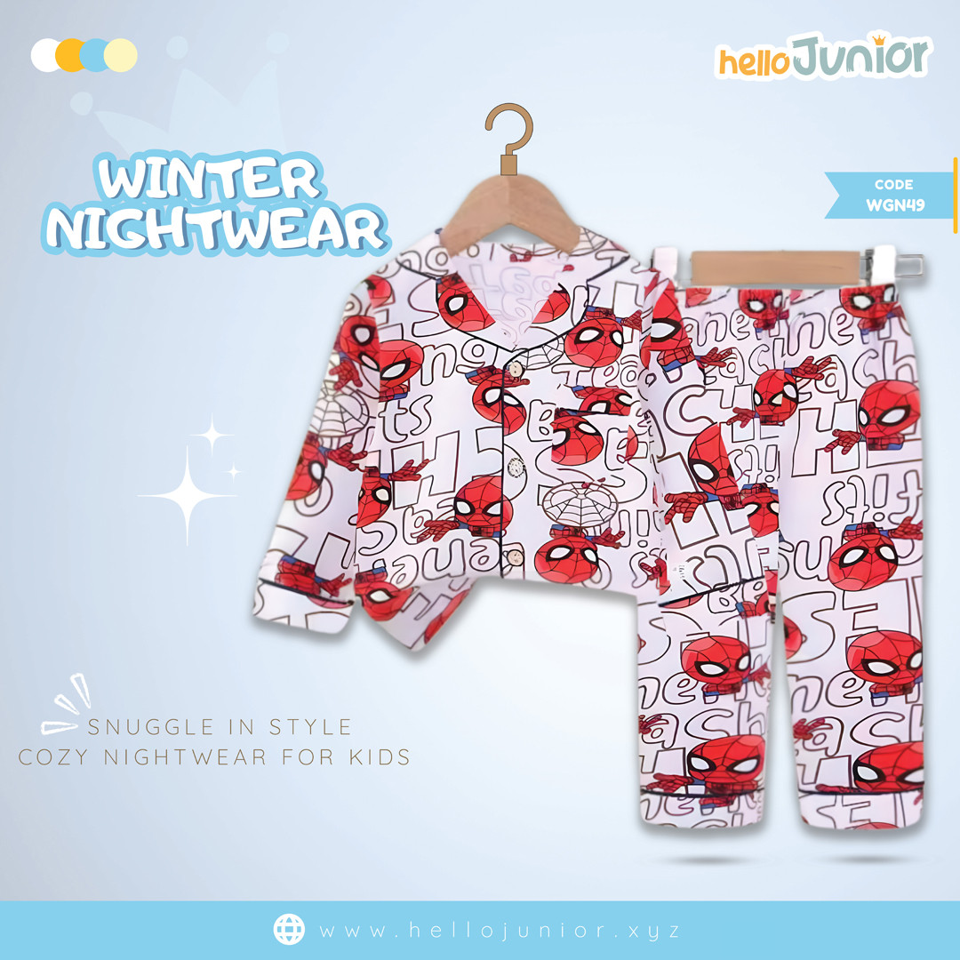 Hello Junior Kids Winter Nightwear / PJ Set / Night Dress (6 Months to 11 Years)