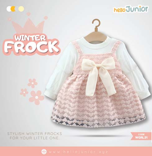 Hello Junior Winter Girls Frock for 06 Months to 05 Years