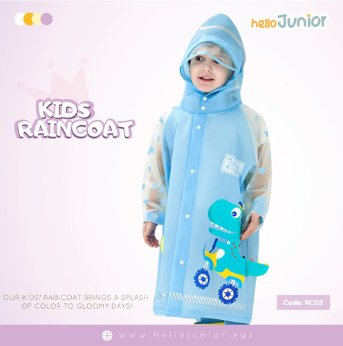 Hello Junior Kids Raincoat for 03-11 years , Multicolor