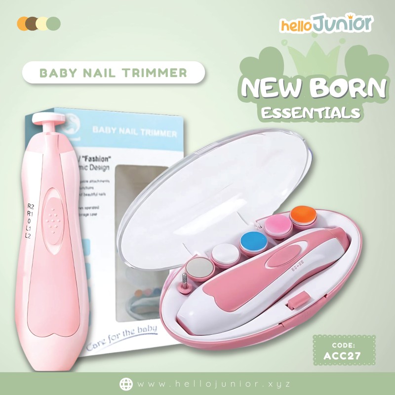 Battery-Operated Baby Nail Trimmer – Health & Fashion Ergonomic Design | 6 Detachable Heads, 4 Working Modes, 360° Rotation, Light Sound, 60 dB ??