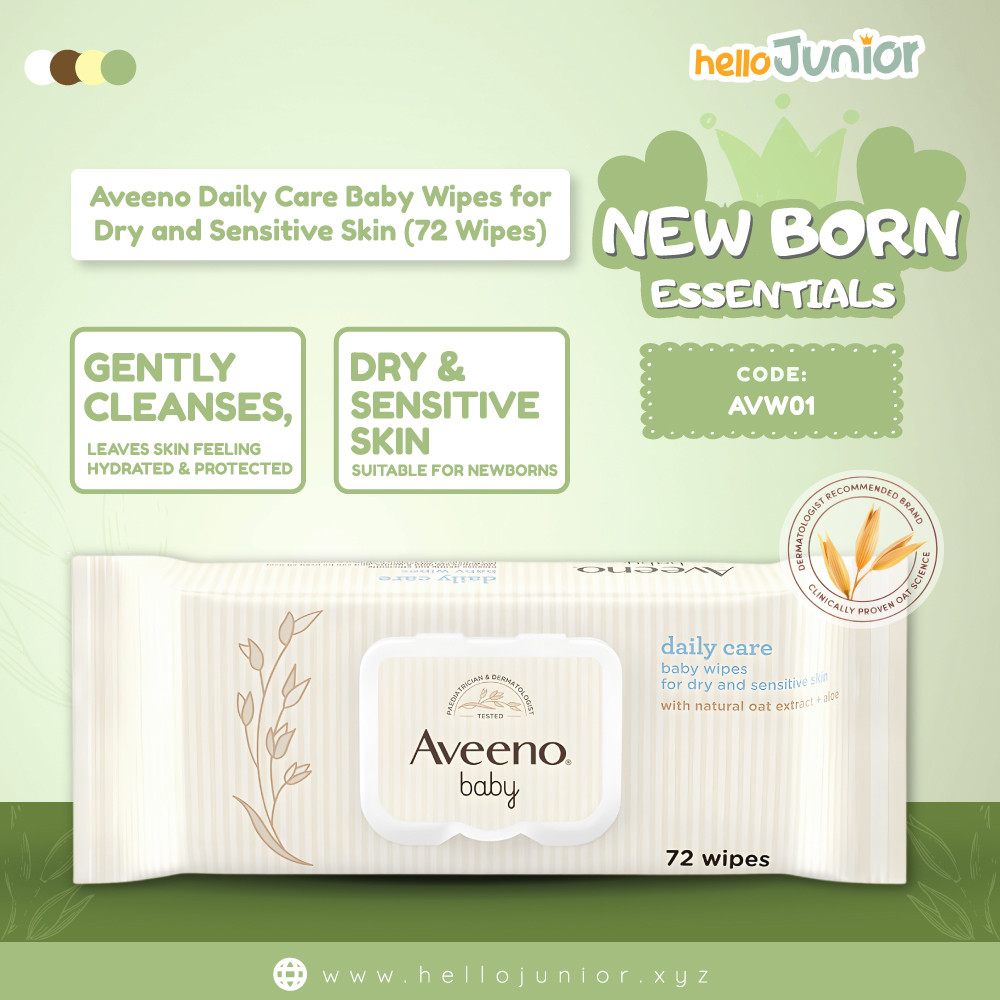Aveeno Baby Daily Care Wipes, Unscented, 72 Wipes