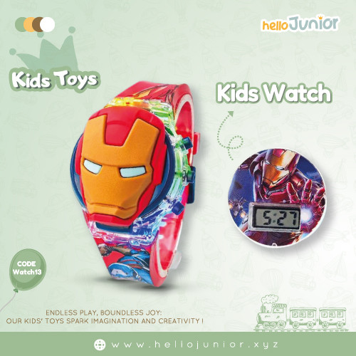 Marvel Iron Man Kids' Digital Wristwatch – Durable Plastic & Flexible Silicone Strap (Ages 3-10)