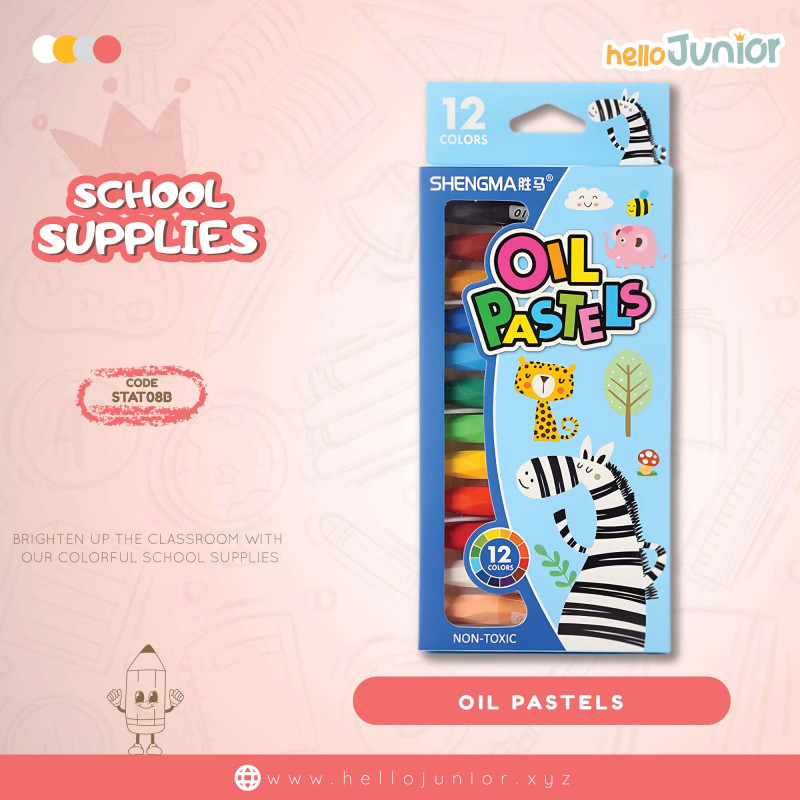 Stationery Oil pastel Color Set for students / Kids, Multicolor, 12 Color