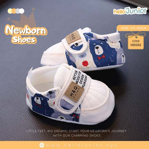 Hello Junior baby shoes for newborn to 18 month, made with cotton and rubber sole