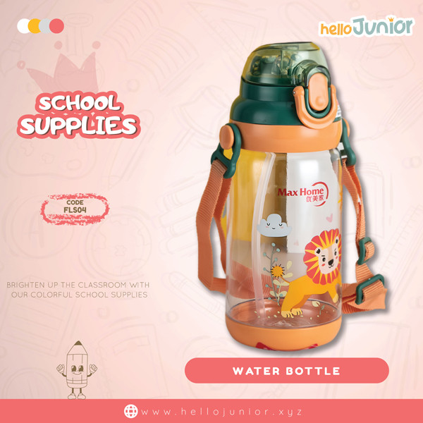 Water bottle for kids 570ml, Orange Lion