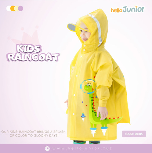 Hello Junior Kids Raincoat for 03-11 years , Multicolor