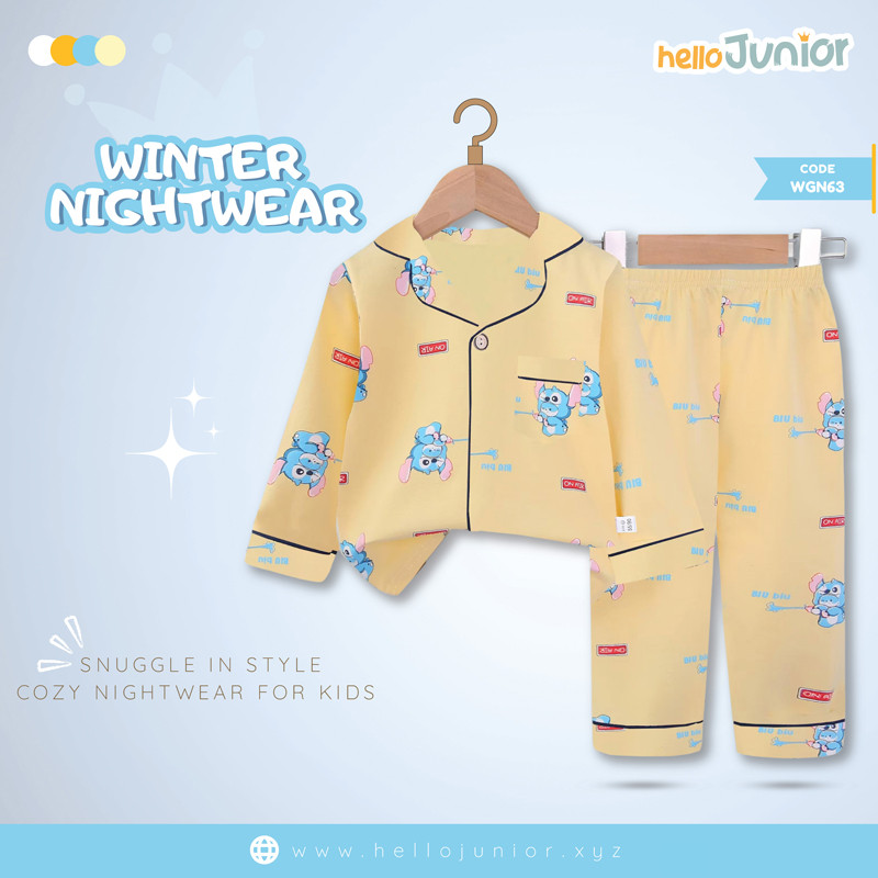 Hello Junior Kids Winter Nightwear / PJ Set / Night Dress (6 Months to 11 Years)