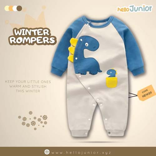 Hello Junior Kids Winter Romper, Newborn baby dress 0 month to 09 month