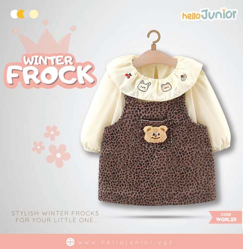 Hello Junior Winter Girls Frock for 06 Months to 05 Years