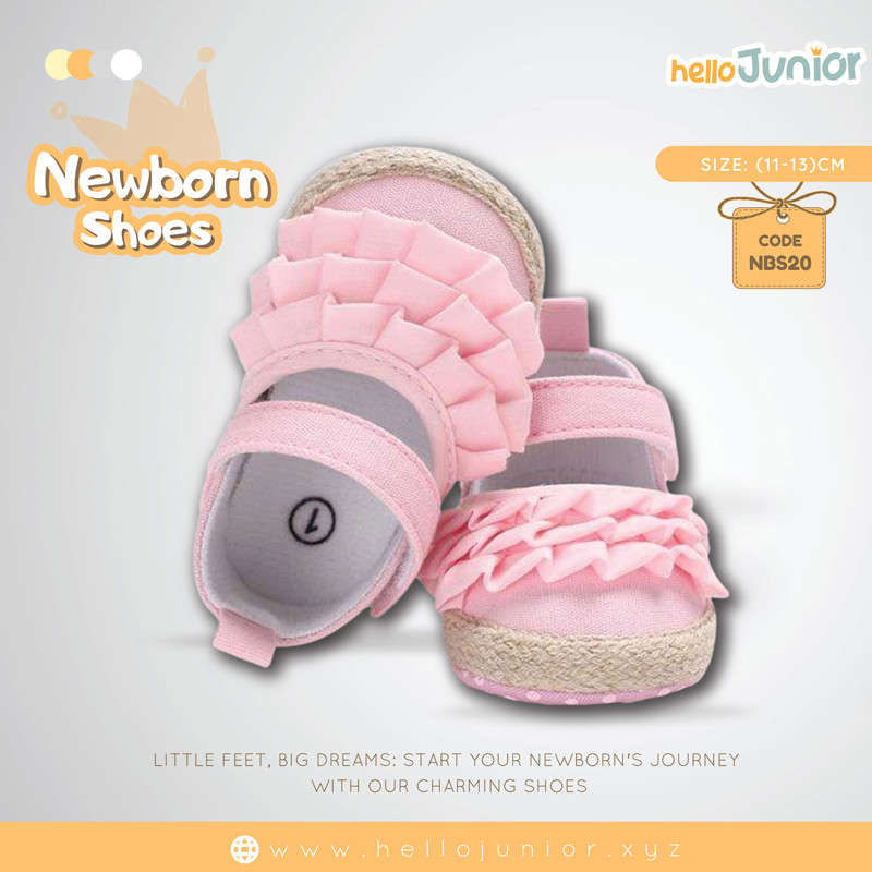 Hello Junior baby shoes for newborn to 18 month, made with cotton and rubber sole