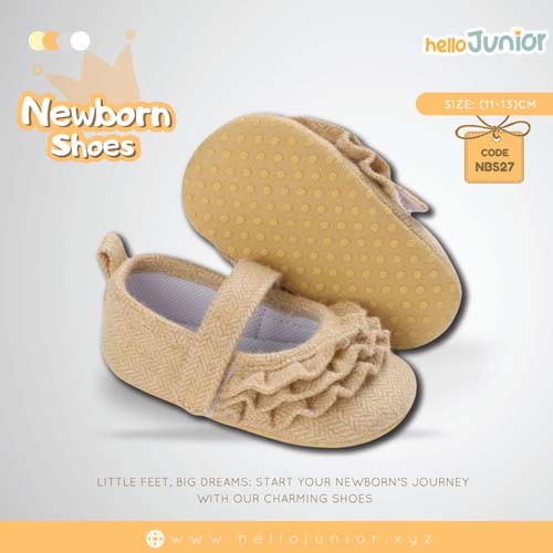 Hello Junior baby shoes for newborn to 18 month, made with cotton and rubber sole