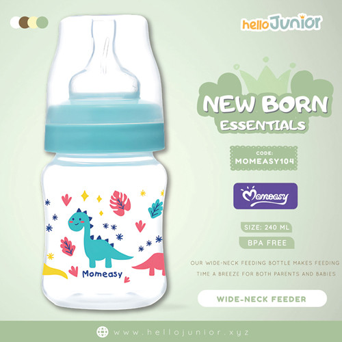 Momeasy Wide Neck 240ml/8oz Anticloic bottle for 0m+,Multicolor