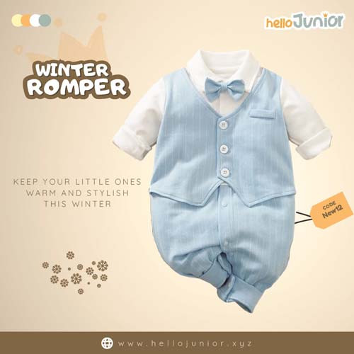 Hello Junior Kids Winter Romper, Newborn baby dress 0 month to 09 month