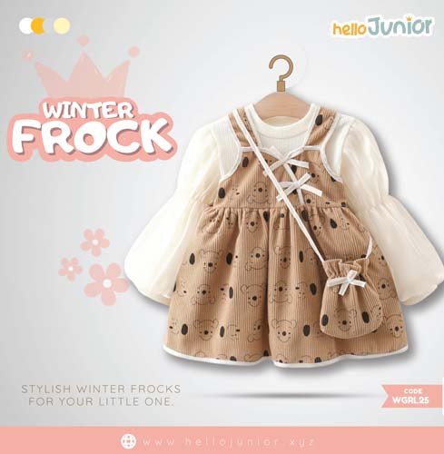 Hello Junior Winter Girls Frock for 06 Months to 05 Years