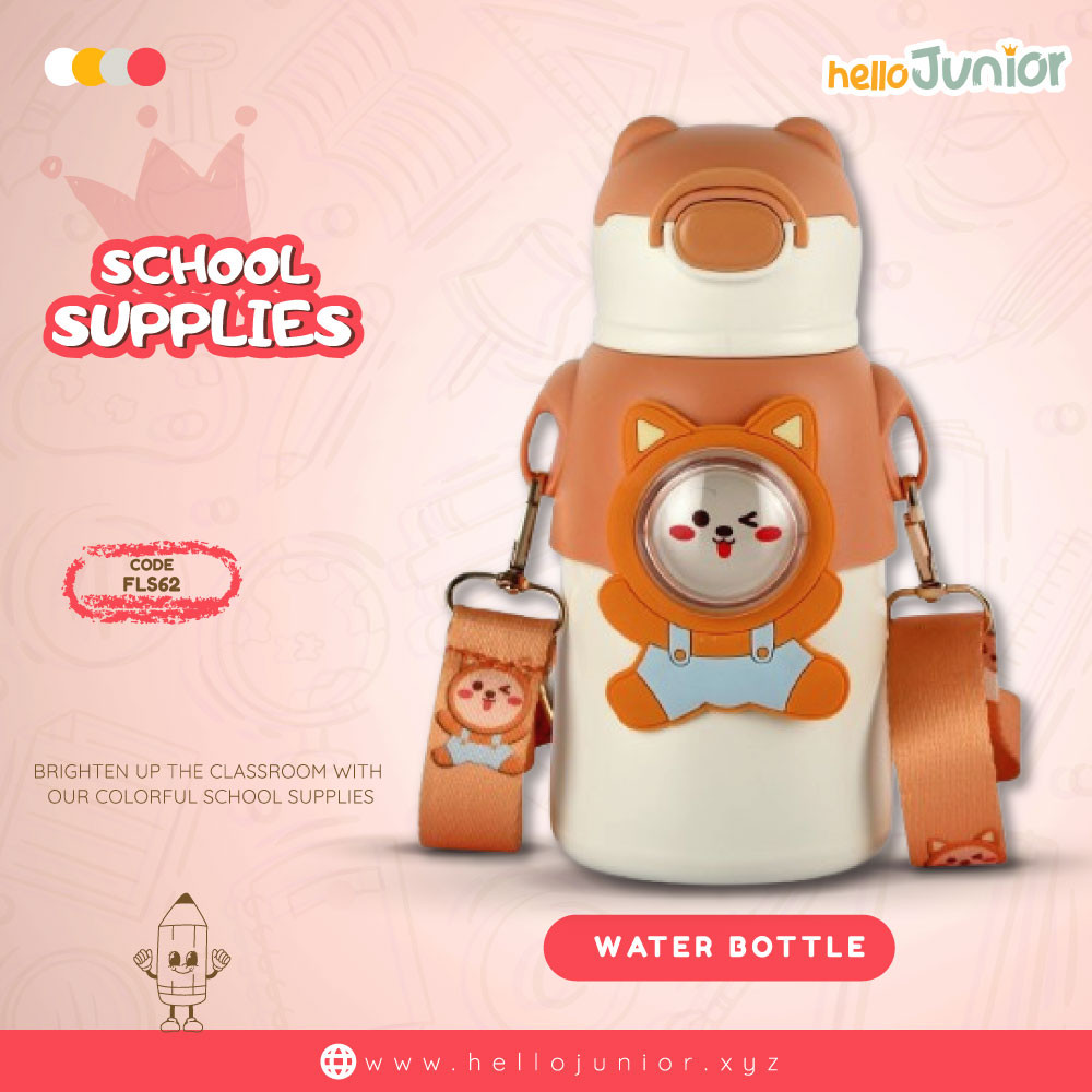 Children's Water Bottle Boys Girls Cute Cartoon Water Cup Anti-fall Straw Cup School Kindergarten Baby Kettle